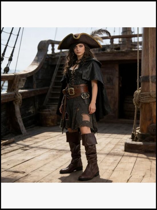 Medieval Renaissance Slouch Knee High Boots Pirate Cosplay Lace Up Costume Boots main image 7